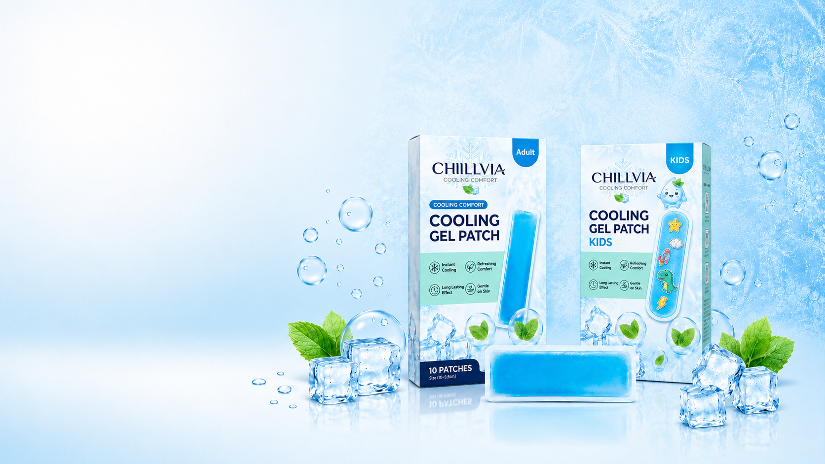 Chillvia Patch — Cooling Gel Patches for Adults & Kids